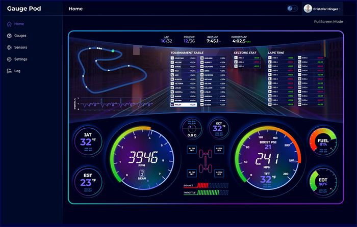RevDash User Interface Screenshot
